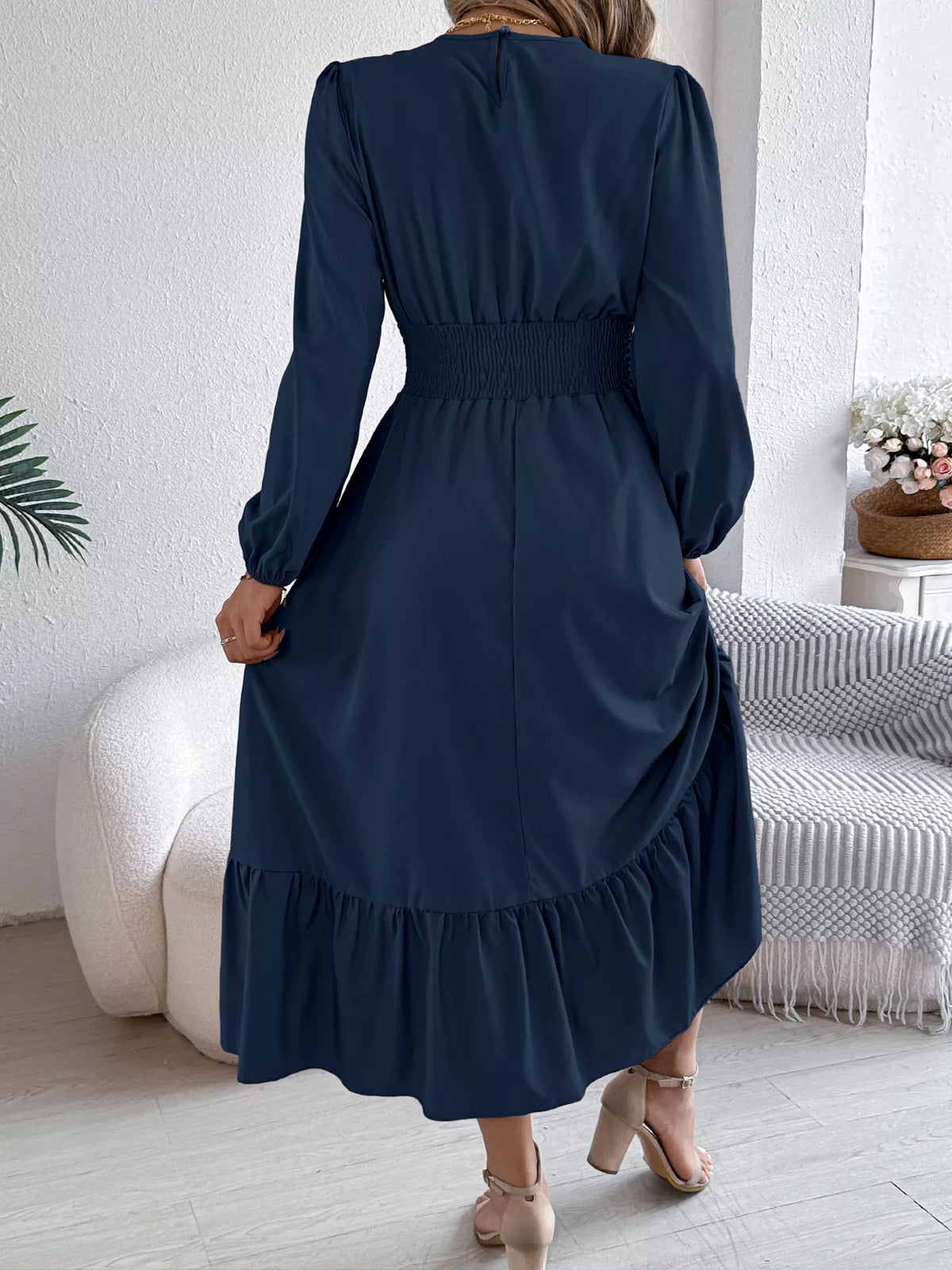 navy blue church dress LISTHA Womens Church Dresses Modest Bell Sleeve Wedding Guest Cocktail Tea Party Vintage Evening Dress Navy L, Women's, Size: Large