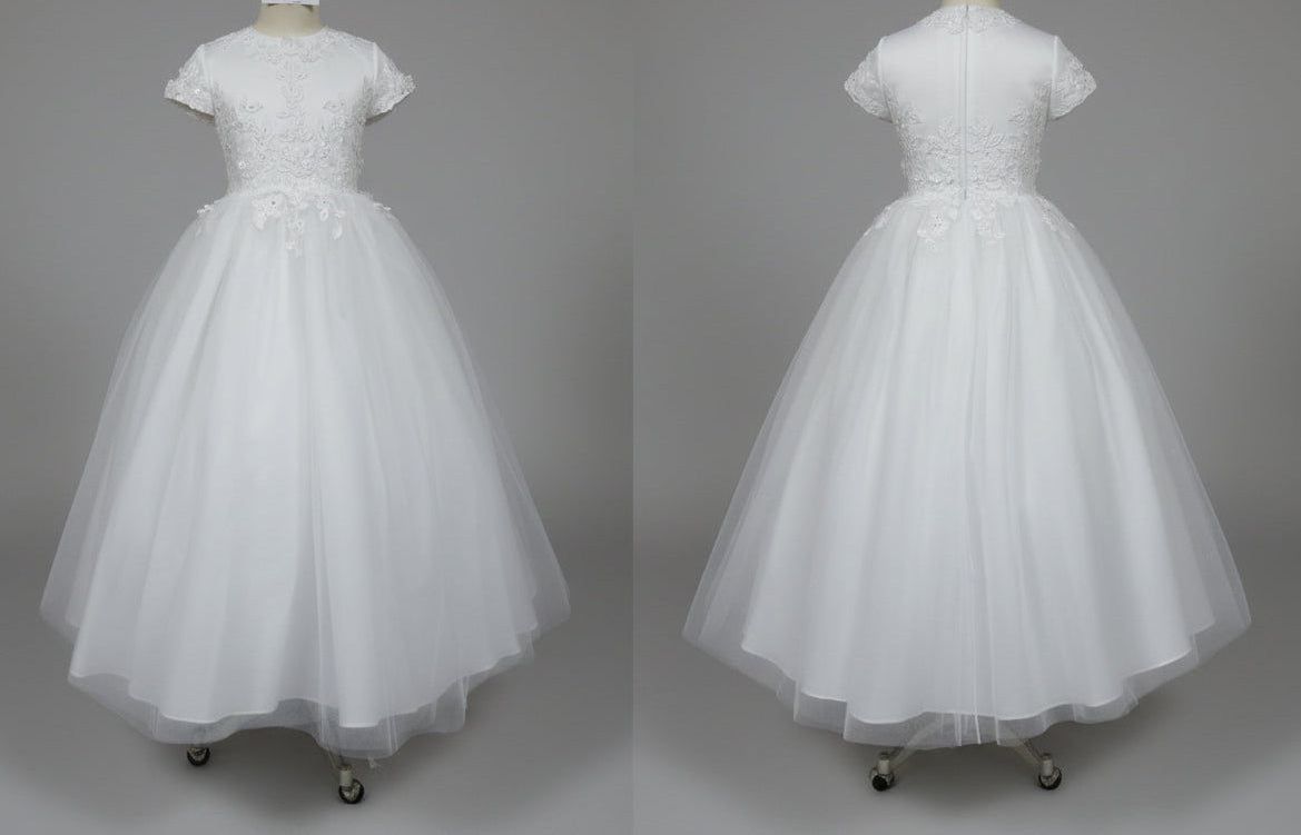 Full-Bodied Floral Lace First Holy Communion Dress