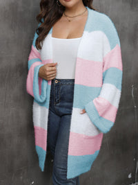 Plus Size Open Front Long Sleeve Cardigan