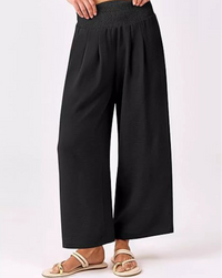 Wide Leg Smocked High Waist Pants