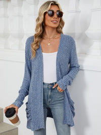 Fast Shipping-Pocketed Open Front Long Sleeve Cardigan