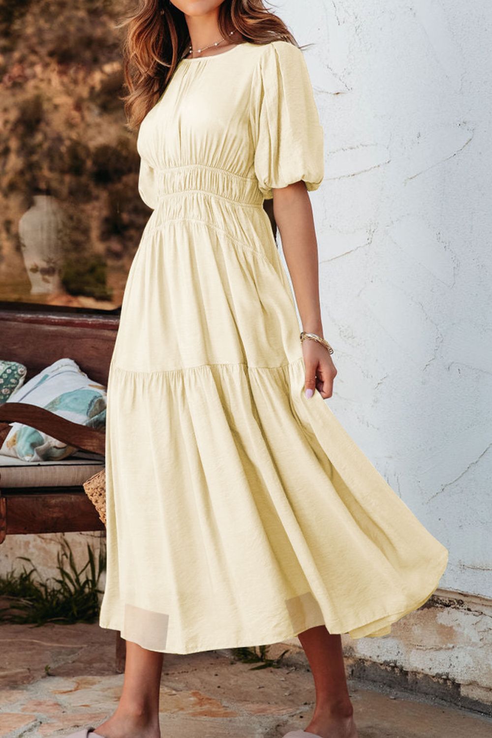 fontana midi dress Rue Stiic FONTANA MIDI DRESS WHITE Elwood 101