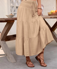 Smocked Tiered Skirt