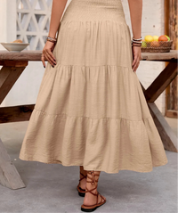 Smocked Tiered Skirt