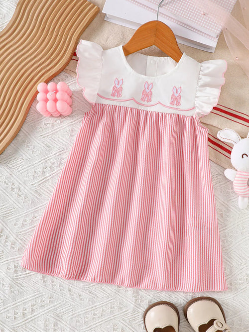Children's Embroidered Striped Dress Catholic Dress Co. Children's Embroidered Striped Dress Catholic Dress Co.