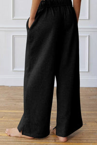 Drawstring Wide Leg Active Pants