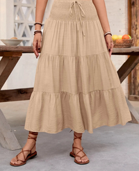 Smocked Tiered Skirt