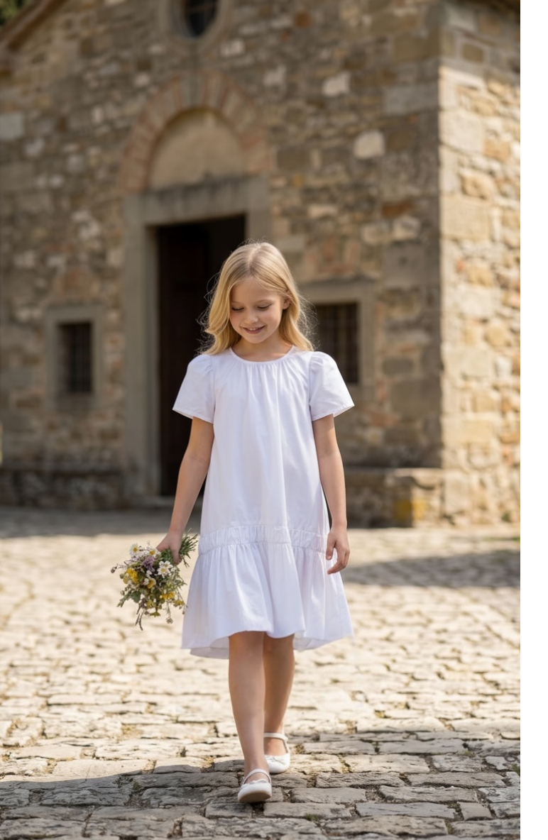 Cap Sleeve A-Line First Communion Dress