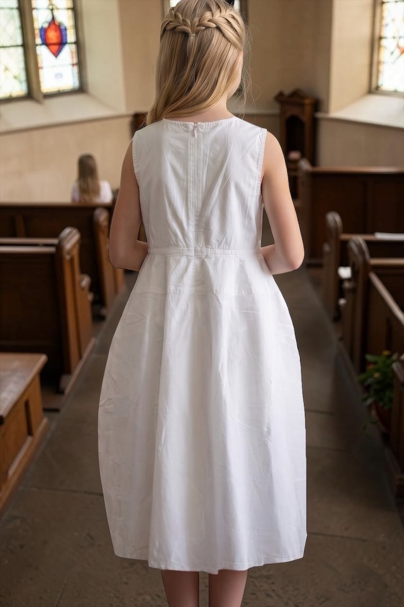 Sleeveless Flare Skirt First Communion Dress