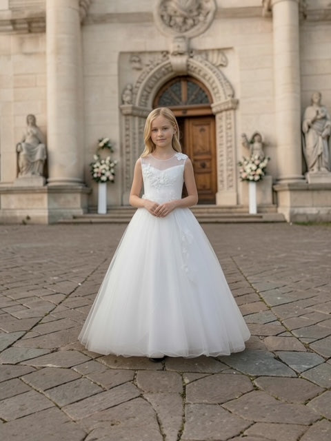 Floral First Holy Communion Dress for Girls