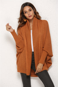 Open Front Batwing Sleeve Cardigan