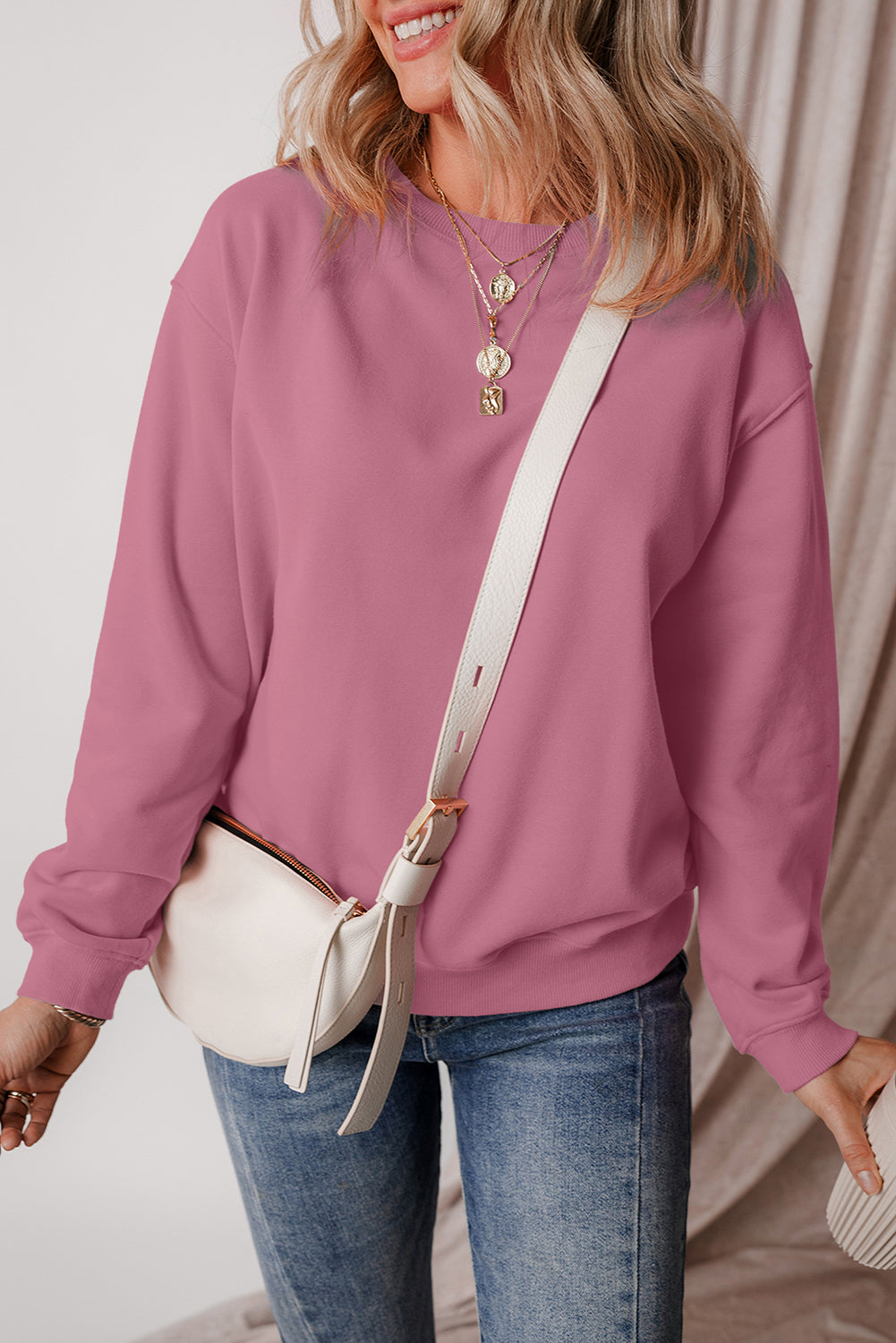 Fast Shipping-Round Neck Long Sleeve Sweatshirt