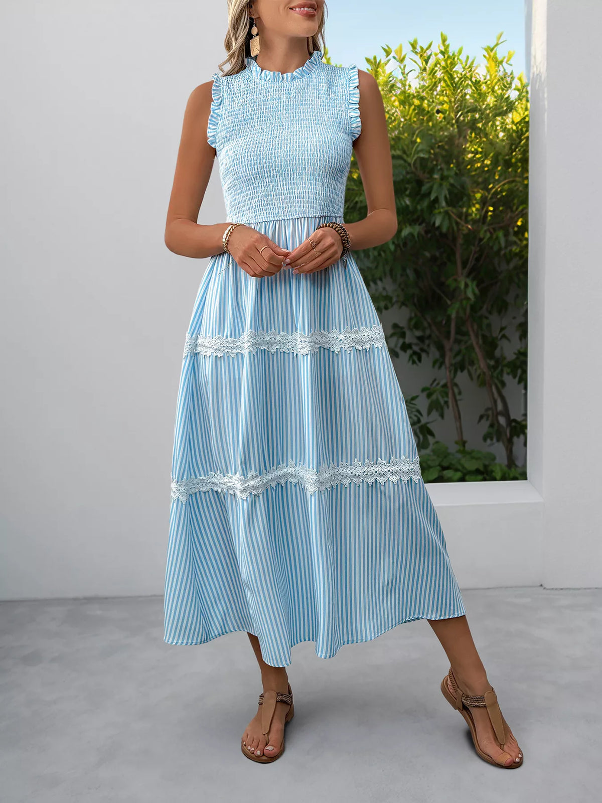 midi dress women modest Alex in sage JanieLanie spandex blend St. Connat Dress | Modest
